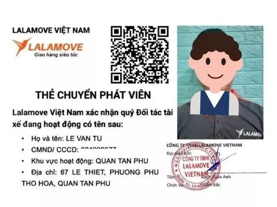 In thẻ tên Shipper Lalamove - In nhanh thẻ tên Shipper, băng đeo Shipper
