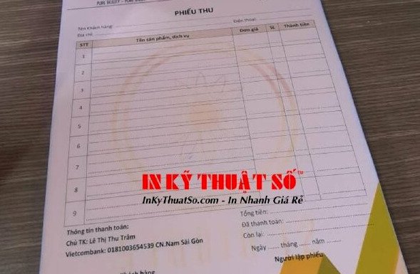In nhanh giới thiệu xưởng in đặt in phiếu thu 2 liên, 3 liên giá rẻ 