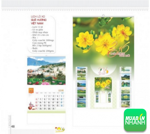 In lịch tết 2017 làm quà tặng khách hàng cho showroom xe Kia