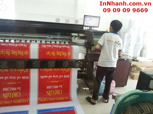 In khổ lớn giá rẻ bạt hiflex với số lượng nhiều làm bảng thông báo chuyển địa chỉ công ty