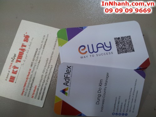 In name card bằng chất liệu giấy couche