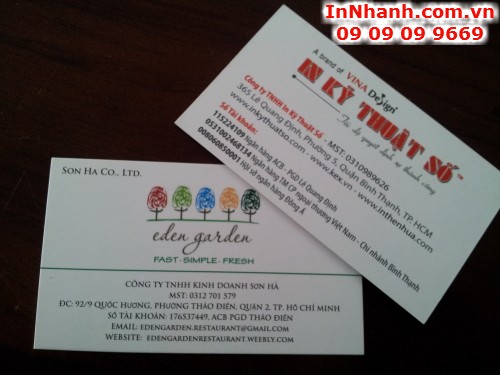 In name card nhanh lấy liền, in nhanh rẻ đẹp