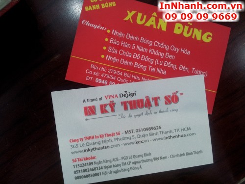 In nhanh card visit, in nhanh kỹ thuật số tại TPHCM