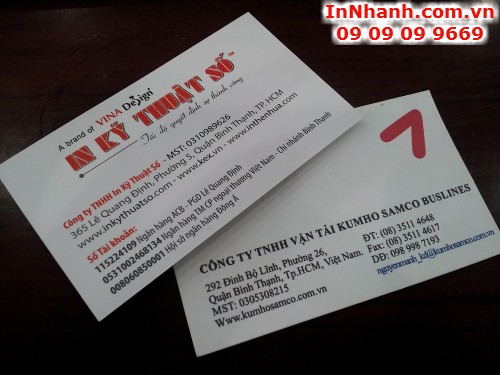 In nhanh danh thiếp, in nhanh giá rẻ tại TPHCM