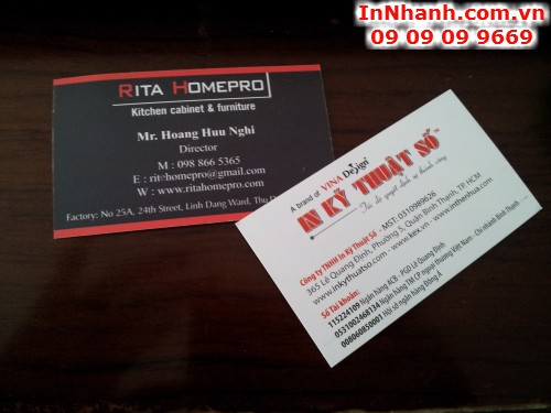 In nhanh name card giá rẻ tại Quận Bình Thạnh