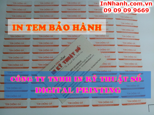 In nhanh tem bảo hành giá rẻ tại In Kỹ Thuật Số
