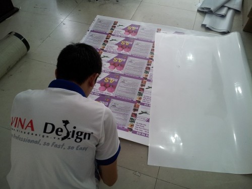 In pp khổ lớn có keo mặt sau giới thiệu thông tin sản phẩm cho cửa hàng thực phẩm