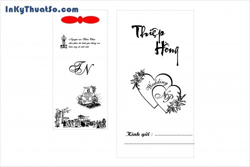 In thiệp cưới bằng chất liệu giấy Bristol