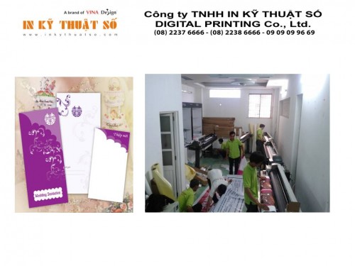 In thiệp cưới bằng chất liệu giấy Couche